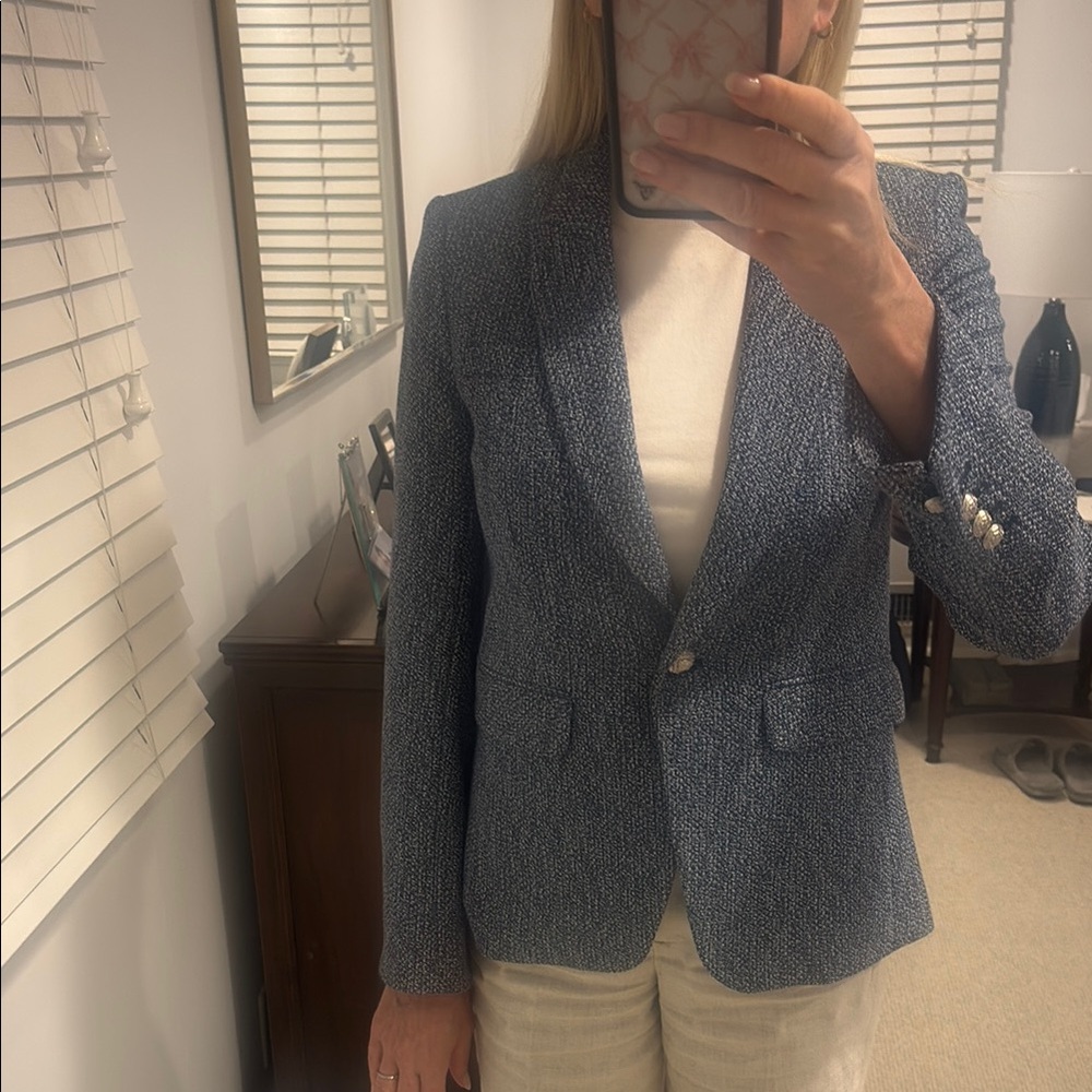 Veronica Beard blue/ivory  tweed Tailored Blazer size 4